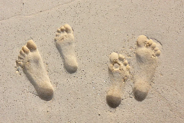 Footprints in sand at the Beach