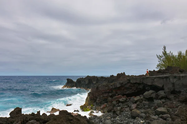 Praia de lava — Fotografia de Stock