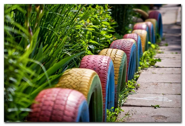 Colored fence — Stock Image Colored fence Stock Image