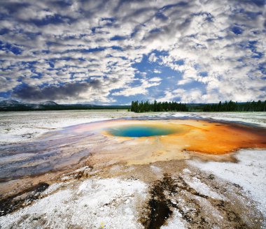 A beautiful view of midway geyser clipart