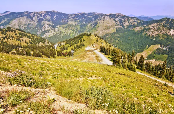 Linbanan på crystal mountain — Stockfoto