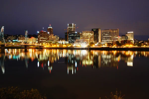 Portland şehrin güzel bir nightview — Stok fotoğraf