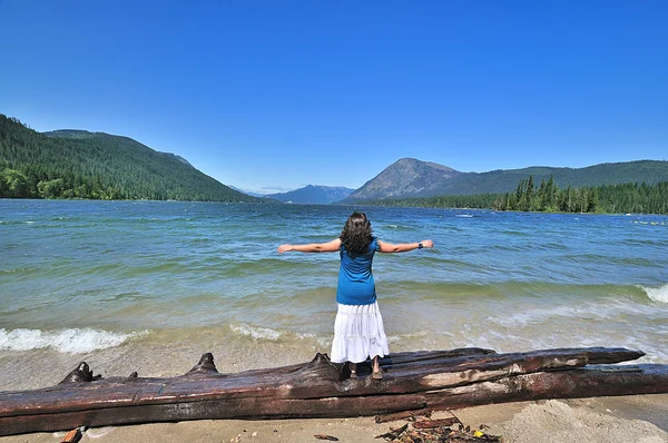 Momento impresionante en el lago Wenatchee — Foto de Stock