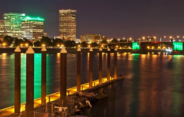 Portland Stadtansicht in der Nacht — Stockfoto