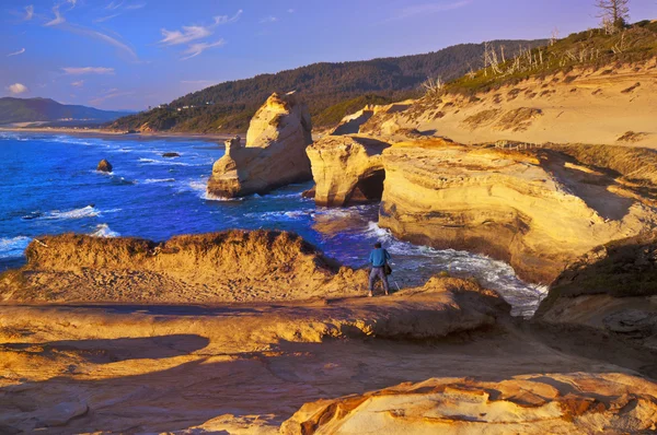 Puesta de sol en el cabo kiwanda — Foto de Stock