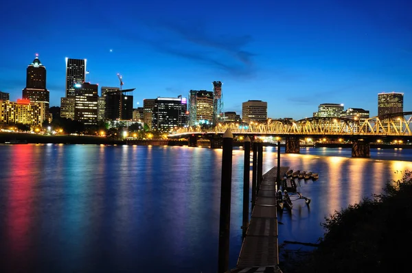 Vista noturna de portland — Fotografia de Stock