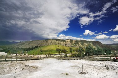 The Mountain at Mammoth Hot Springs clipart