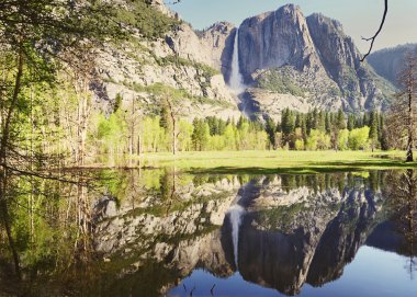 A Beautiful View From Swinging Bridge Yosemite clipart
