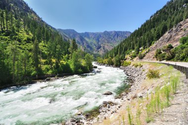 The water flow wenatchee river , cascade loop , washington clipart