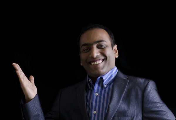 A businessman is happy after signing a business deal — Stock Photo, Image