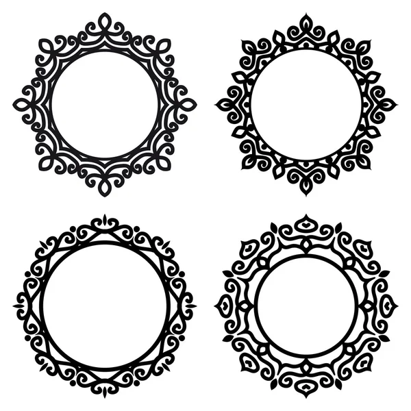 Set Of Circle Ornate Frames — Stock Vector