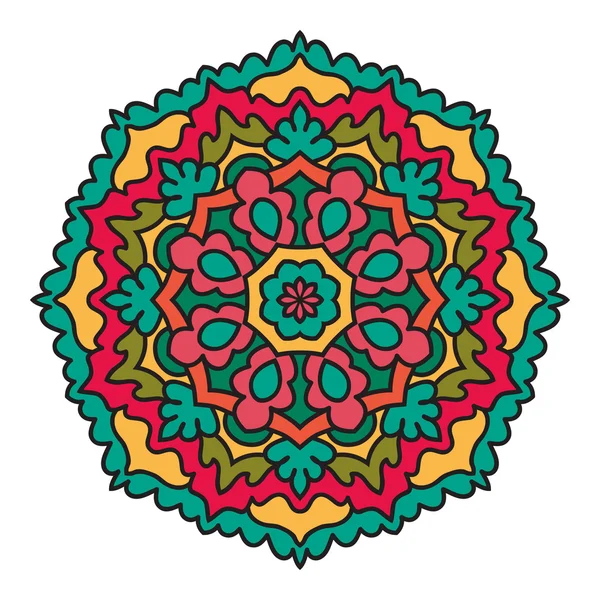 Mandala - Vector Circle Ornament, Design Element — Stok Vektör