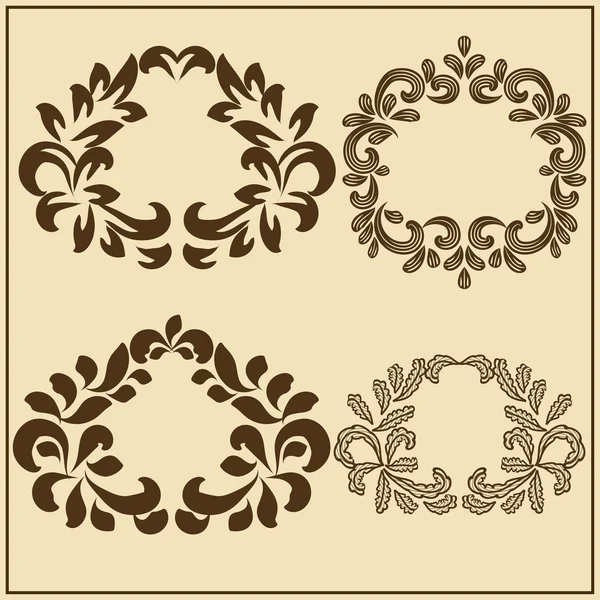 Set Of Vintage Ornate Frames For Design — Stock Vector