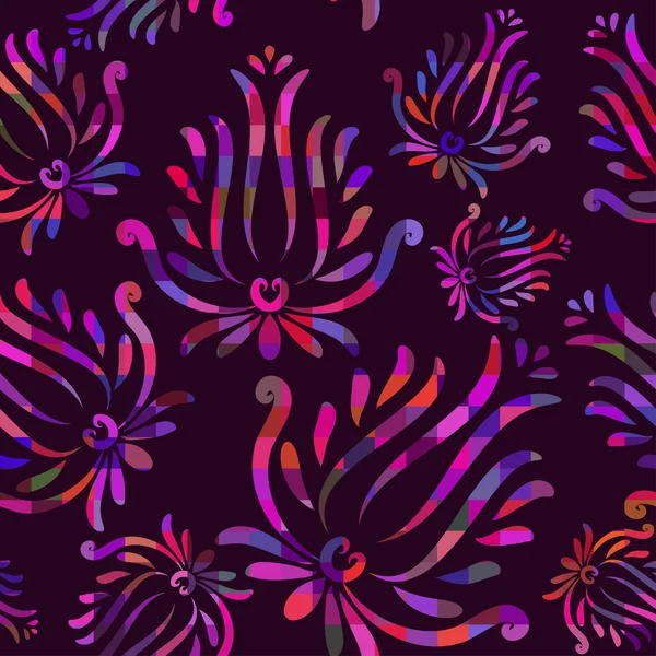 Naadloos patroon met bloemen ornament — Stockvector