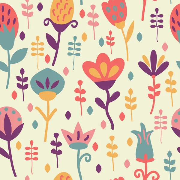 Cute Floral Seamless Pattern — Stock Vector