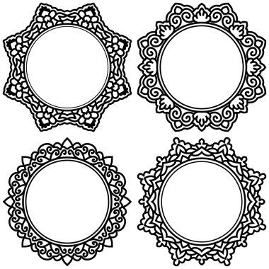 tasarım daire süslü çerçeve kümesi