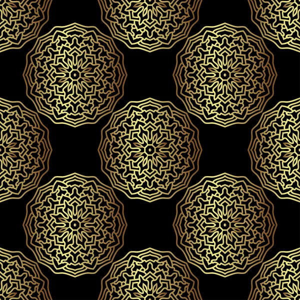 Seamless Pattern With Gold Ornament. 3D Effect — Stock Vector