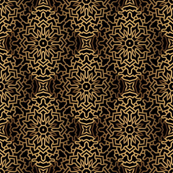 Bezešvé vzor zlatem ornamentem. 3D efekt — Stockový vektor