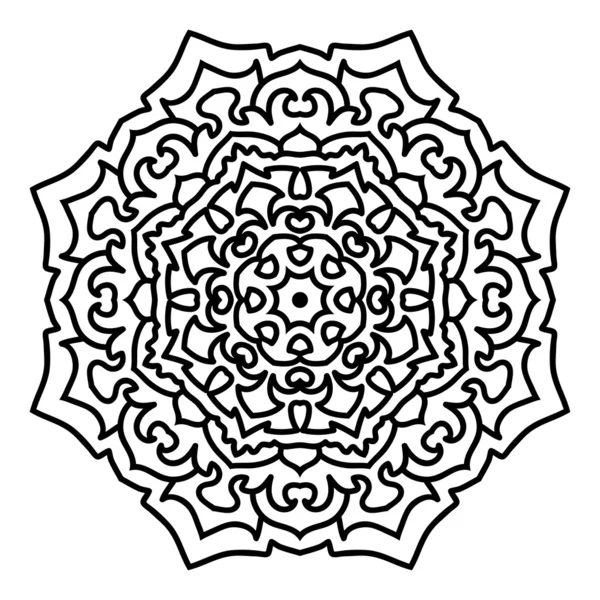 Mandala pro malování. vektorový kruh ornament, designový prvek — Stockový vektor