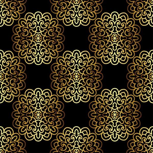 Seamless Pattern With Gold Ornament. 3D Effect — Stock Vector