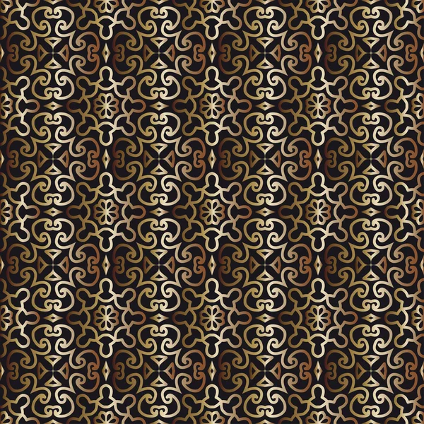 Seamless Pattern With Gold Ornament. 3D Effect — Stock Vector