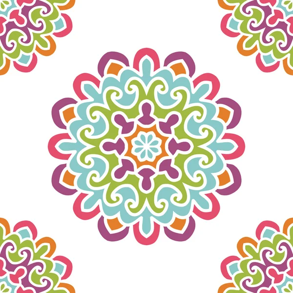 Naadloze patroon met cirkel floral ornament Stockvector