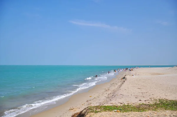 Место Слияния Бенгальского Залива Индийского Океана Арикал Мунаи Дханушкоди Тамил — стоковое фото