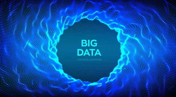 Antecedentes Científicos Abstractos Onda Cuadrícula Circular Tecnología Innovación Big Data — Archivo Imágenes Vectoriales