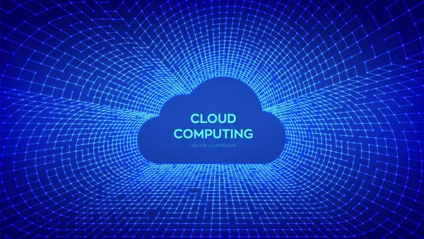 Tło Technologii Chmury Chmura Obliczeniowa Koncepcja Internetowa Przechowywania Chmurze Streszczenie — Wektor stockowy