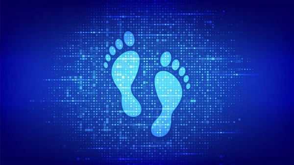 Digital Footprint Background Made Binary Code Digital Signature Computer Identity — Διανυσματικό Αρχείο