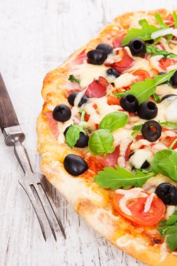 lezzetli pizza arka plan.