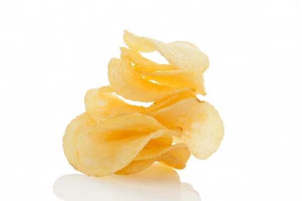 Potatoes chips isolated on white background. — Stock Photo, Image