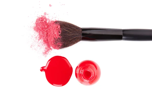 Make up brush and Nail polish. — Stock Photo, Image