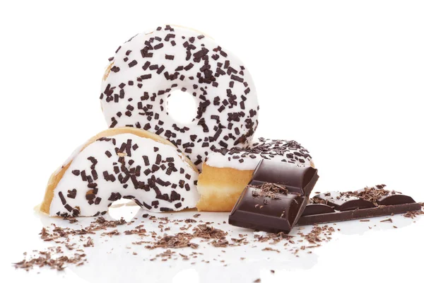 Donuts et chocolat . — Photo