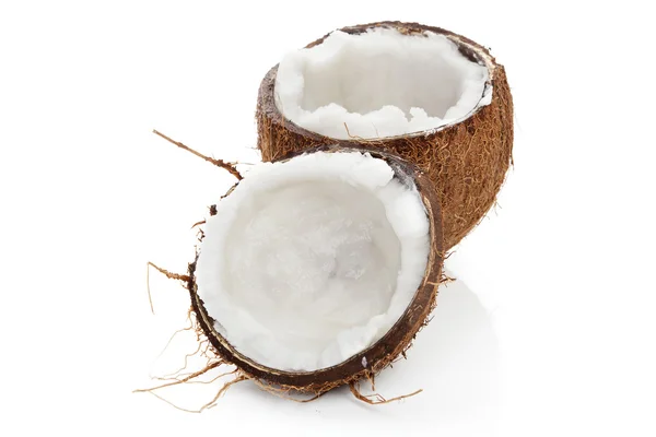 Open coconut isolated. — Stock Photo, Image