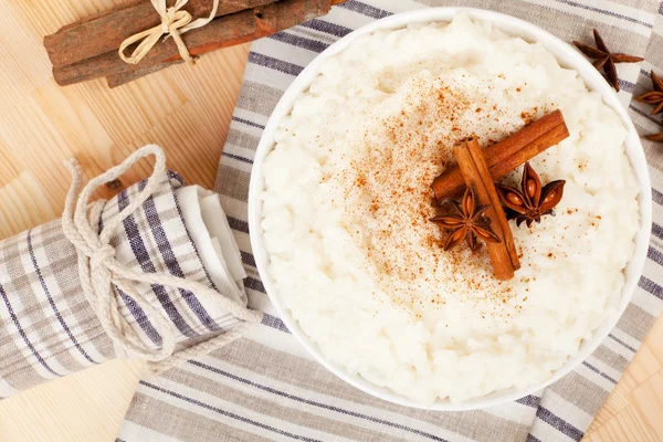 Rice pudding top view. — Stock Photo, Image