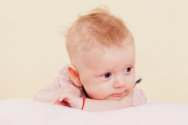 Baby girl thinking. — Stock Photo, Image