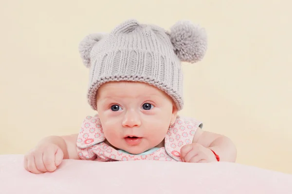 Cute surprised baby girl. — Stock Photo, Image