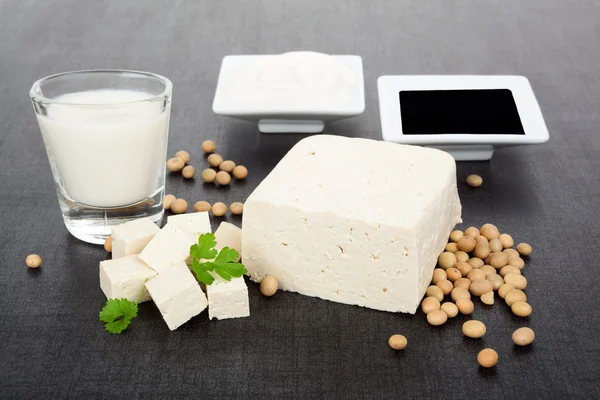 Luxurious soy products background. — Stock Photo, Image