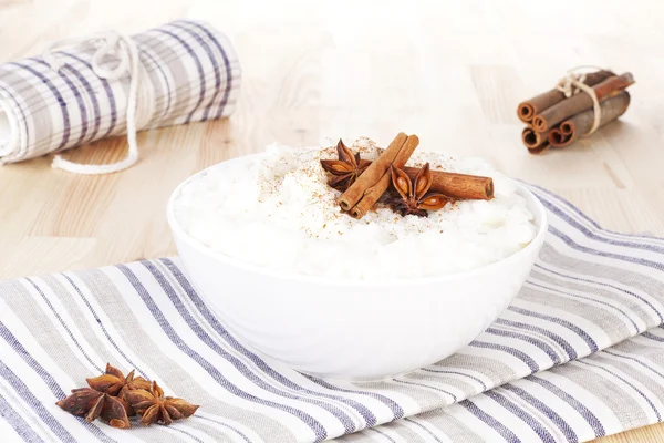 Rice pudding, sweet dessert. — Stock Photo, Image