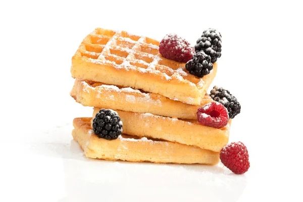Delicious waffle isolated on white. — Stock Photo, Image