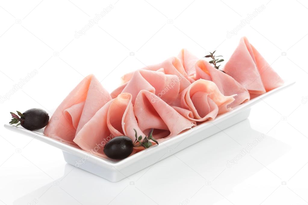 Luxurious ham slices.