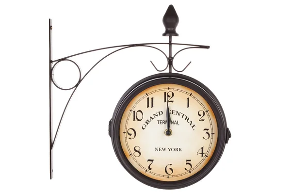 Classic station clock isoalted on white. — Stock Photo, Image