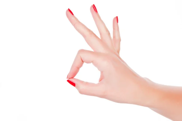 Female hand showing the OK sign. — Stock Photo, Image