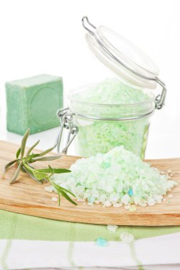 banyo tuzu. Sağlık arka plan.