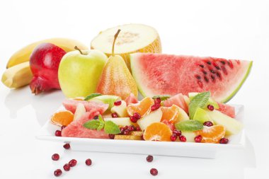 lezzetli tropikal meyve salatası.