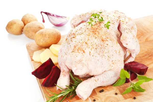 Poultry background. Delicious raw chicken. — Stock Photo, Image