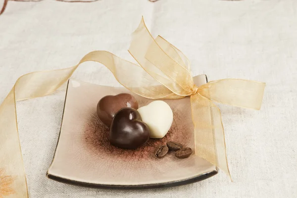 豪華なロマンチックなチョコレートのバリエーションです。休日の概念. — Stockfoto