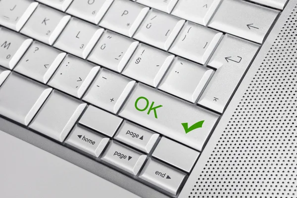OK botón ok teclado de plata . — Foto de Stock