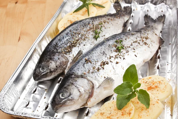 Grilling fish. Barbecue concept. — Stock Photo, Image